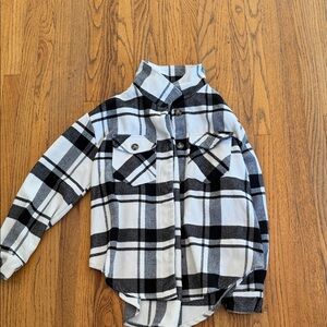 Plaid Kids Shirt - Black and White